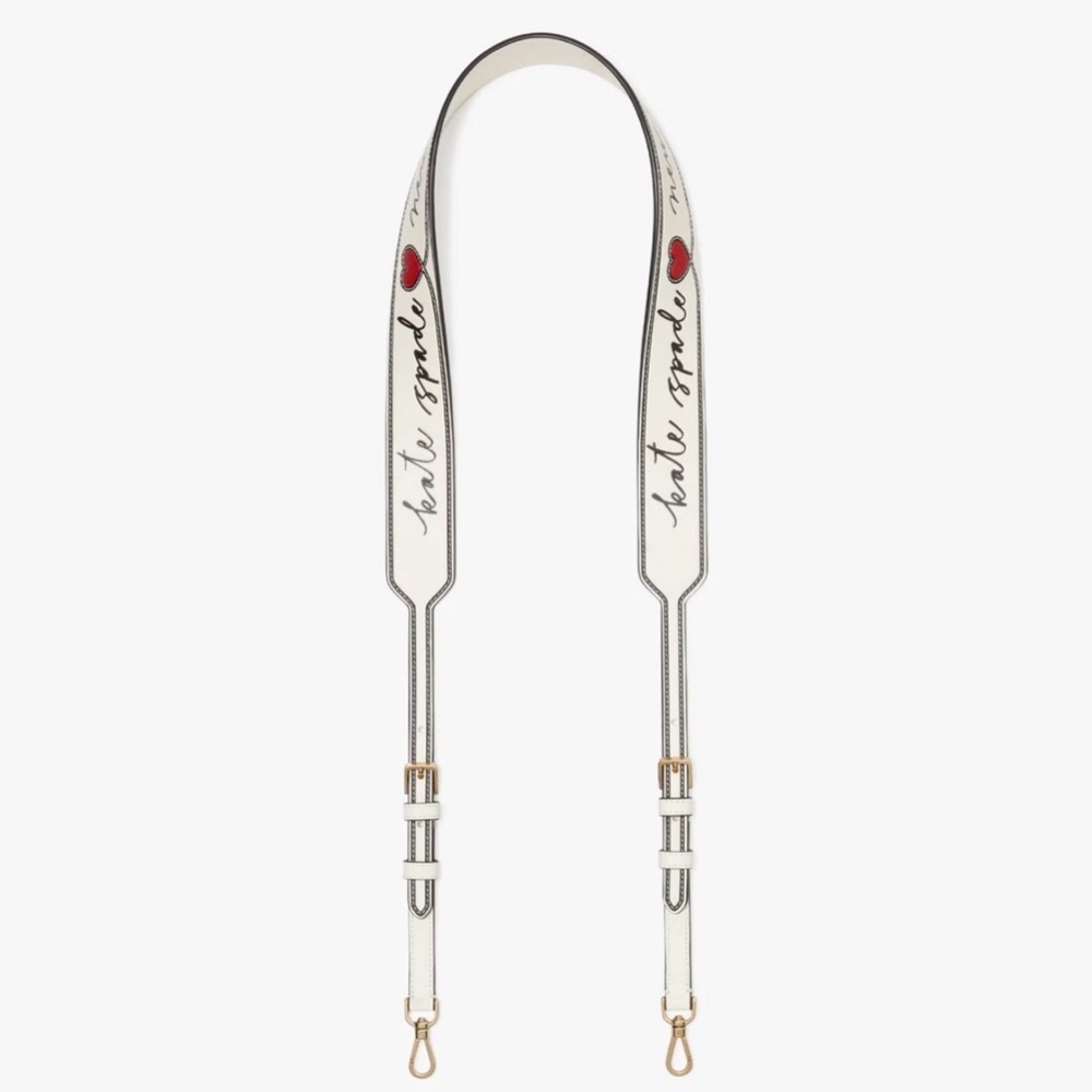 kate spade Cream Leather Strap with Gold Logo Accent
